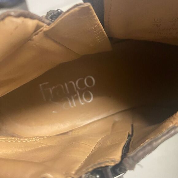 FRANCO SARTO Women’s Keegan Leather Brown Boots  Size 7M Side Zip SEE DESCRIPTIO - Picture 13 of 13